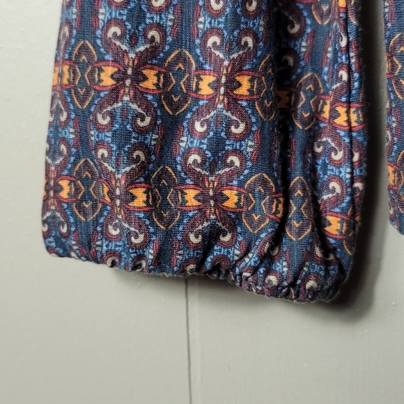 VINTAGE AMERICA BLUES MIX PURPLE PRINT PEASANT TUNIC BLOUSE WOMENS XL NWT - Picture 3 of 9